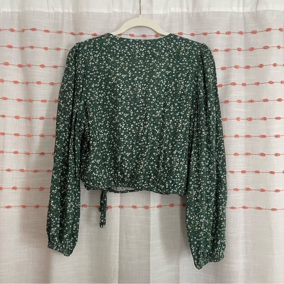 AE Cropped Tie-Waist Wrap Top - Picture 6 of 6